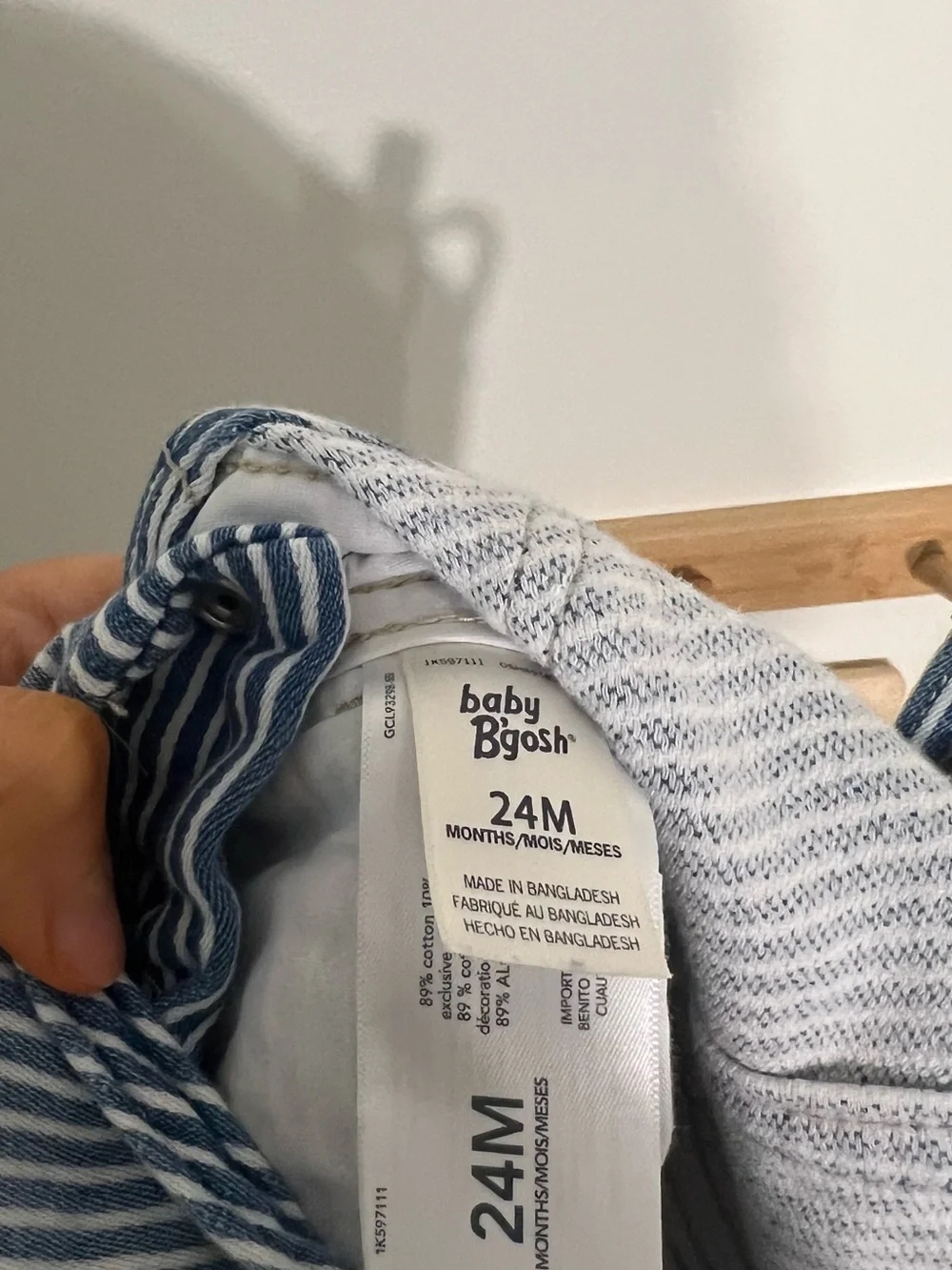 OshKosh B'gosh toddler cotton unisex Blue & White Striped conductor Overalls